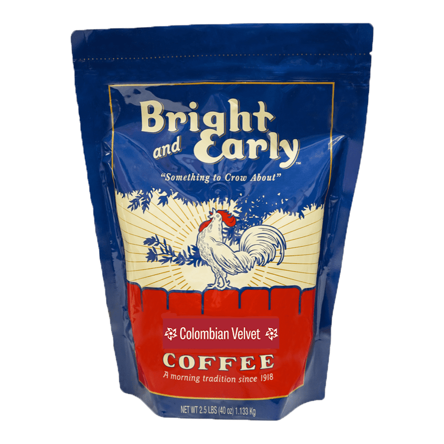 2.5 lb. bag Colombian Velvet single orgin coffee 100% specialty grade Arabica coffee roasted by Bright and Early coffee in houston Texas